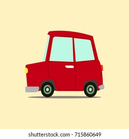 Car Icon, vector cartoon illustration