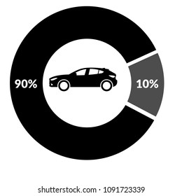 car icon vector and Circular graph, can be used as element for infographic