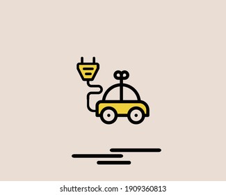 icono del coche con color vectorial, ilustración, símbolo, vehículo, plano, elemento, línea, moderno, conducción, fondo, signo, aislado, contorno, colorido, concepto