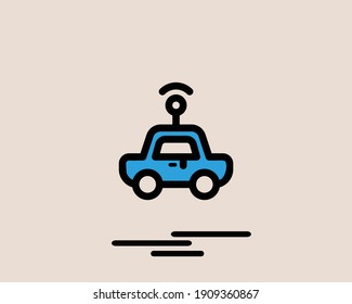 icono del coche con color vectorial, ilustración, símbolo, vehículo, plano, elemento, línea, moderno, conducción, fondo, signo, aislado, contorno, colorido, concepto