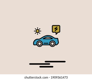 car icon with vector color, illustration, symbol, vehicle, flat, element, line, modern, drive, background, sign, isolated, outline, colorful, concept