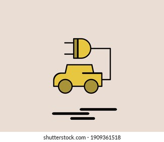 car icon with vector color, illustration, symbol, vehicle, flat, element, line, modern, drive, background, sign, isolated, outline, colorful, concept