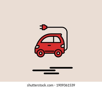 car icon with vector color, illustration, symbol, vehicle, flat, element, line, modern, drive, background, sign, isolated, outline, colorful, concept