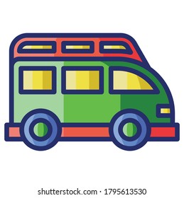 Diseño de ilustración plana vectorial de icono de automóvil