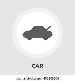 Car icon vector. Flat icon isolated on the white background. Editable EPS file. Vector illustration.