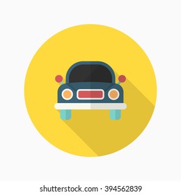Car icon, Vector flat long shadow design. Transport concept.