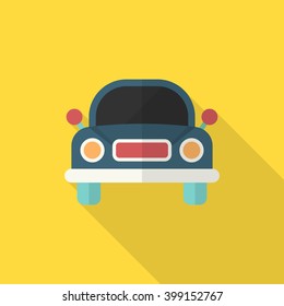 Car icon, Vector flat long shadow design. Transport concept.