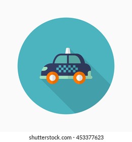 Car icon, Vector flat long shadow design. Transport concept.