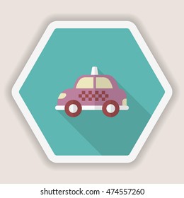 Car icon, Vector flat long shadow design. Transport concept.