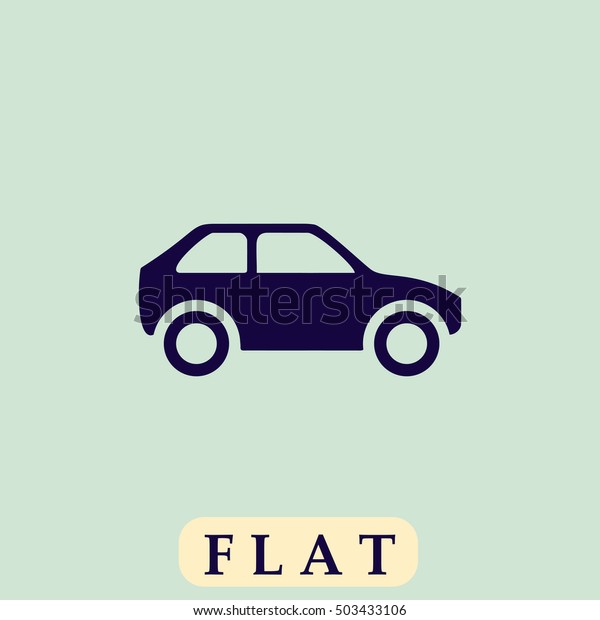 Car Icon Vector. Flat simple pictogram on\
light background