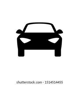Car icon vector graphic illustration in black and white colors