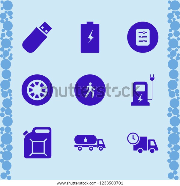car icon. car vector icons set flash driver, car\
charger, battery and\
filter