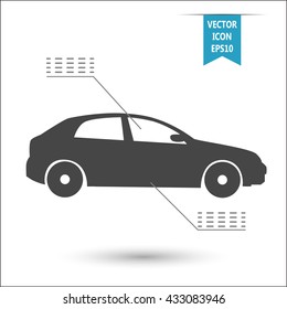 Car icon - vector illustration