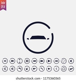 car icon vector illustration. arrow icons set