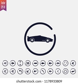 car icon vector illustration. arrow icons set