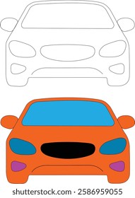 Car Icon Vector Illustration of a car coloring page