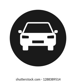 Car icon vector illustration design isolated on flat black round button