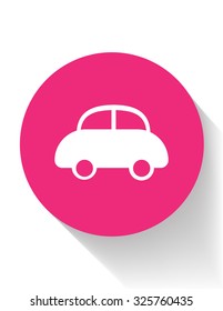 Car icon , Vector illustration flat design with long shadow