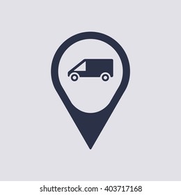 Car  icon, vector illustration. Flat design style