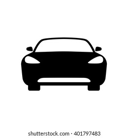 Car icon Vector Illustration. Front view of car, automobile, motor vehicle