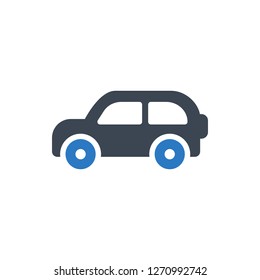 Car Icon Vector Illustration in Glyph Style for Any Purpose