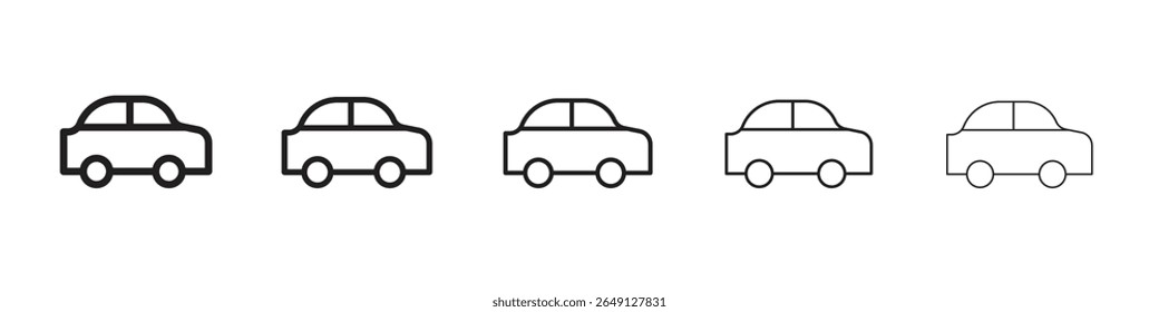 Ilustración vectorial del icono del coche aislada