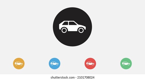 Car icon. Vector illustration icon. Set of colorful flat design icons. 