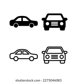 Car icon vector illustration. car sign and symbol. small sedan