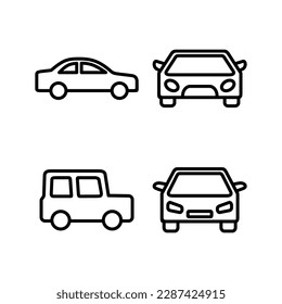 Car icon vector illustration. car sign and symbol. small sedan