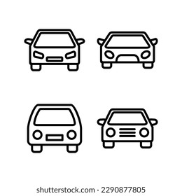 Ilustración vectorial de icono de coche. símbolo y signo del coche. pequeño sedán