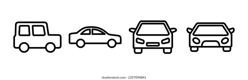 Car icon vector illustration. car sign and symbol. small sedan
