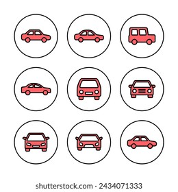 Car icon vector illustration. car sign and symbol. small sedan