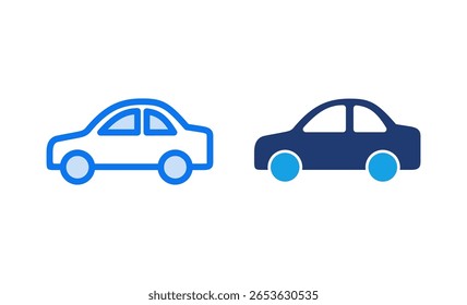 Ícone do carro ilustração vetorial. sinal do carro e símbolo. sedan pequeno