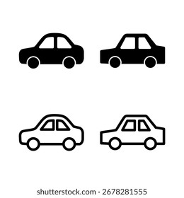 Car icon vector illustration. car sign and symbol. small sedan