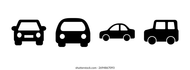 Ilustración vectorial del icono del coche. señal y símbolo del coche. sedán Pequeño