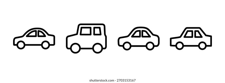 Ícone do carro ilustração vetorial. sinal do carro e símbolo. sedan pequeno