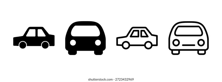 Ilustración vectorial del icono del coche. señal y símbolo del coche. sedán Pequeño