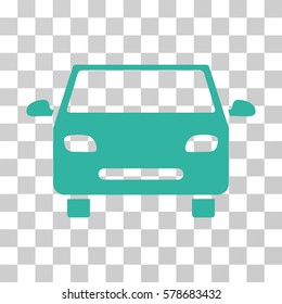 Car icon. Vector illustration style is flat iconic symbol, cyan color, transparent background. Designed for web and software interfaces.