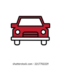 Autosymbol, Vektorgrafik, rote Farbe, weißer Hintergrund