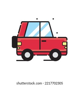 car icon vector image red color with white background