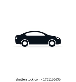 Icono del coche, ilustración aislada del vector. Silhouette de coche con limpiaparabrisas lateral.