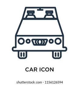 Car icon vector isolated on white background, Car transparent sign , line symbol or linear element design in outline style