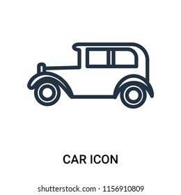 Car icon vector isolated on white background, Car transparent sign , outline linear symbol or thin lined pictogram