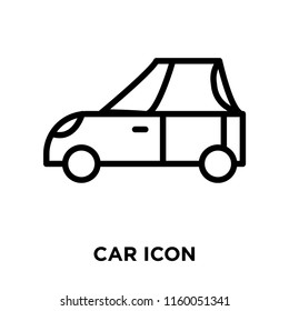 Car icon vector isolated on white background, Car transparent sign , line or linear sign, element design in outline style