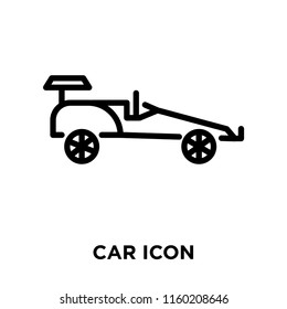 Car icon vector isolated on white background, Car transparent sign , linear symbol and stroke design elements in outline style