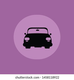 Car icon vector isolated on pink background