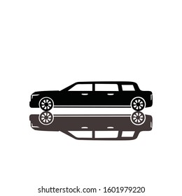 Car icon vector isolated on white background, silhouette, flat, and side view. Limousine sedan illustration