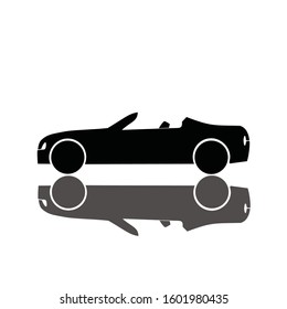Car icon vector isolated on white background, silhouette, flat, and side view. Sport car illustration