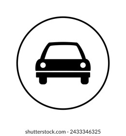 Car Icon Vector Isolated on White Artboard