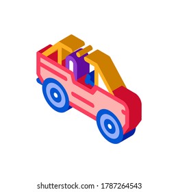 Car Icon Vector. Isometric Car sign. color isolated symbol illustration